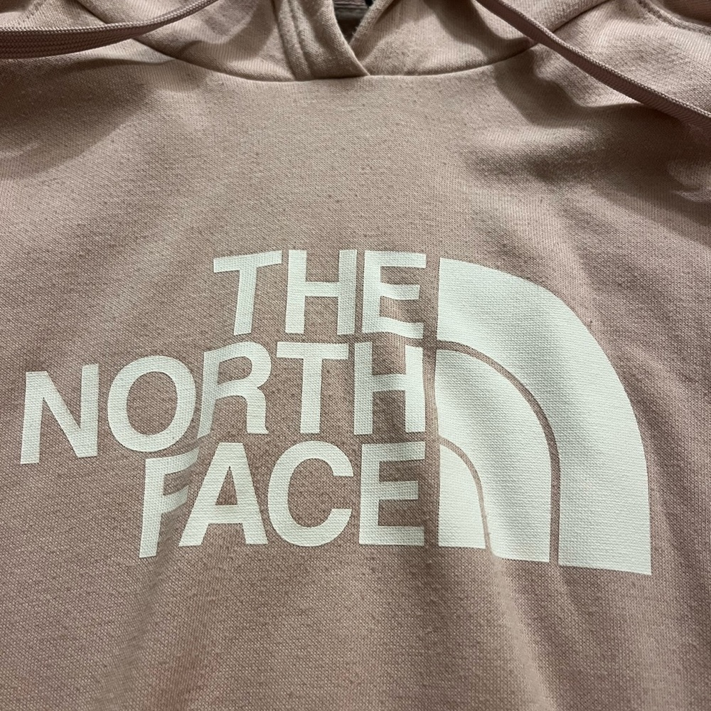 light pink north face hoodie